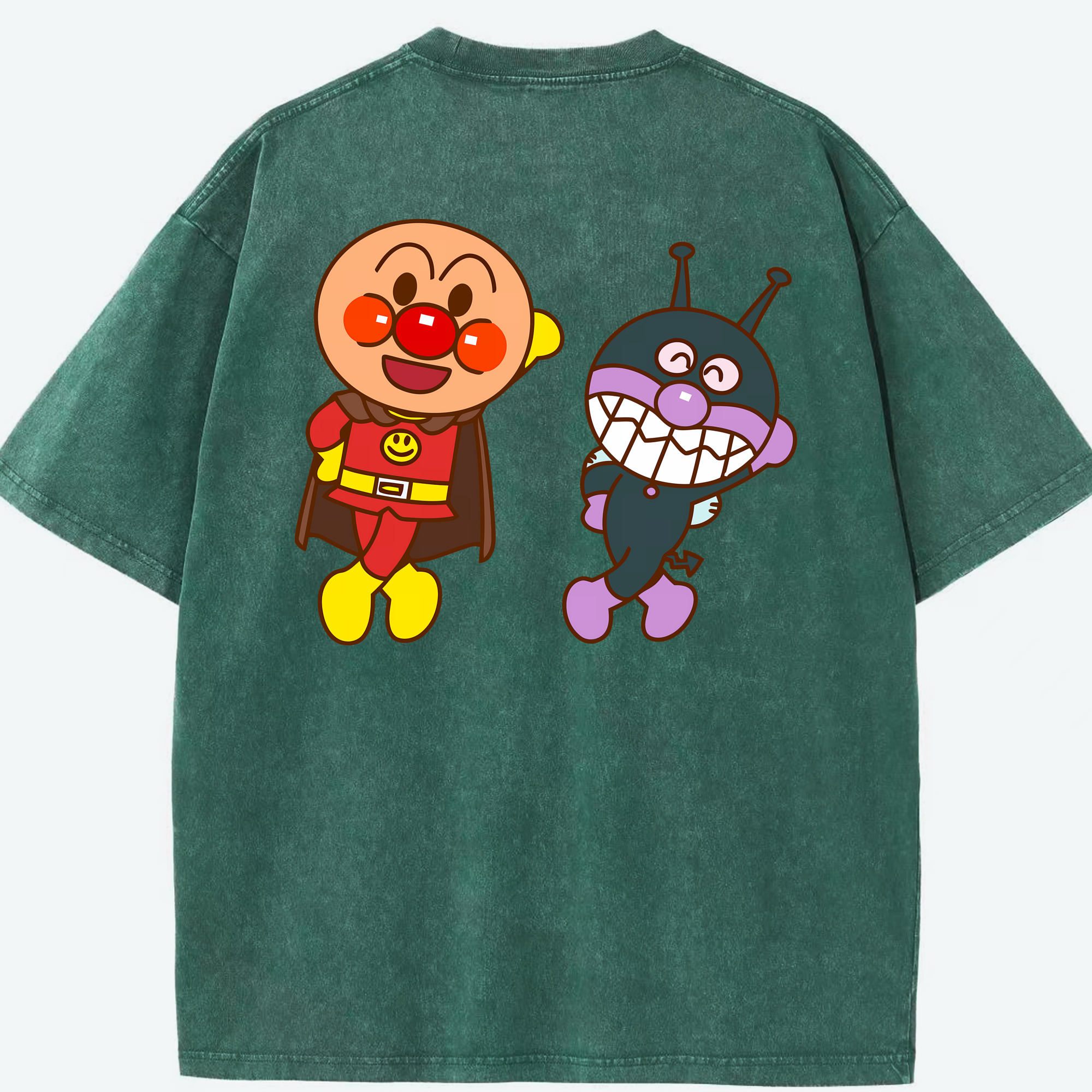 （画像用） アンパンマン Anpanman 綿100% ヴィンテージ風 半袖Tシャツ（背面プリント）